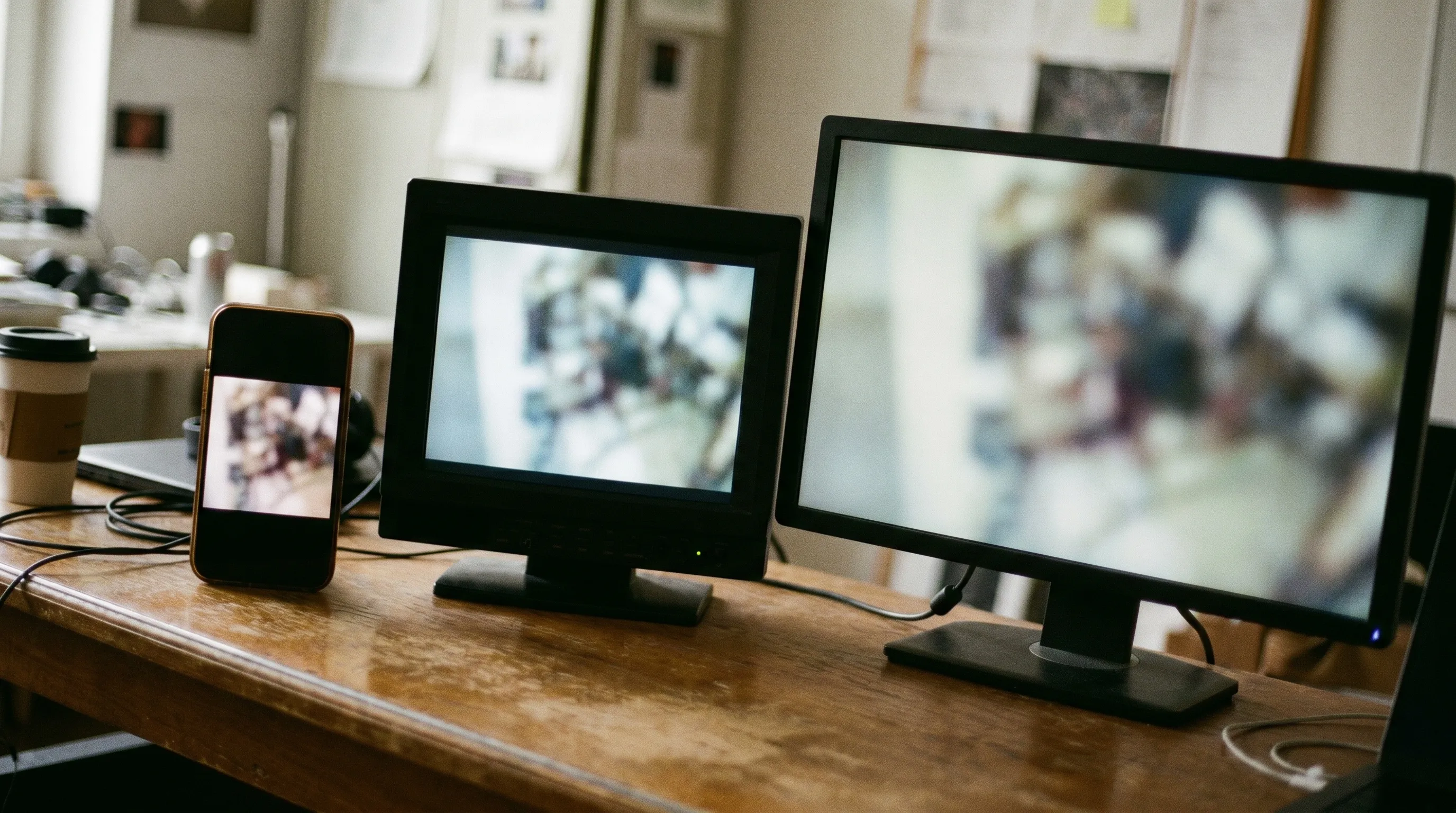 La même vidéo d'événement déclinée en vertical, carré et 16:9 sur un téléphone et un écran
